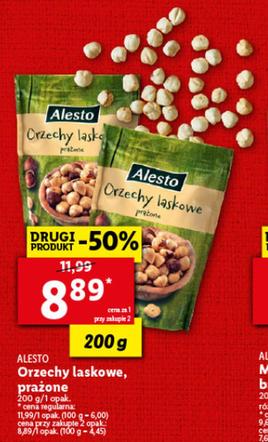 Orzechy laskowe prażone - 8,89 zł/200 g 