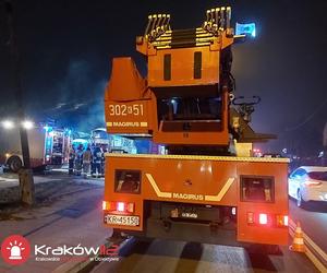 Pożar przyczepy kempingowej przy ulicy Kobierzyńskiej 118 w Krakowie