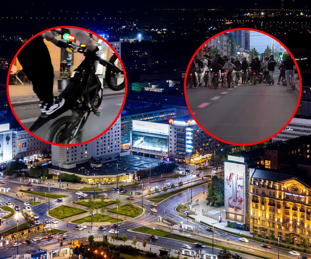 Małpi gaj na głównym rondzie w Warszawie. Podrostki ryzykują życie na elektrycznych motocyklach