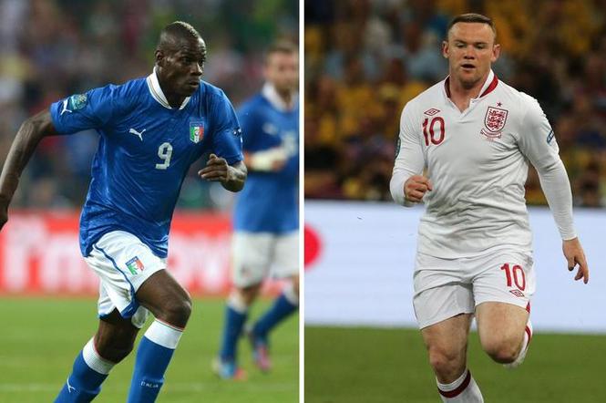 Anglia - Francja, Wayne Rooney i Mario Balotelli