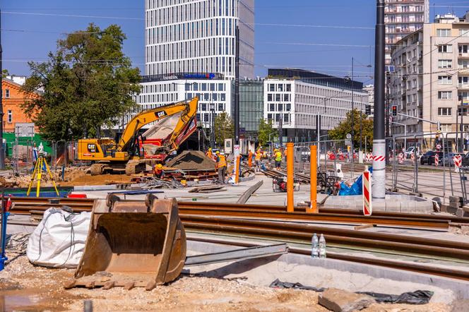 Budowa tramwaju na Rakowieckiej w Warszawie