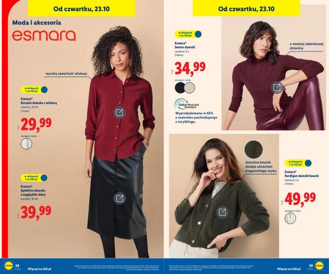 Ubrania na jesień w Lidlu