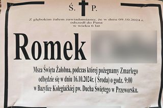 Znana jest data pogrzebu malutkiego Romeczka.