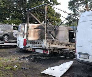 Spalone busy przy ulicy Usługowej w Lesznie