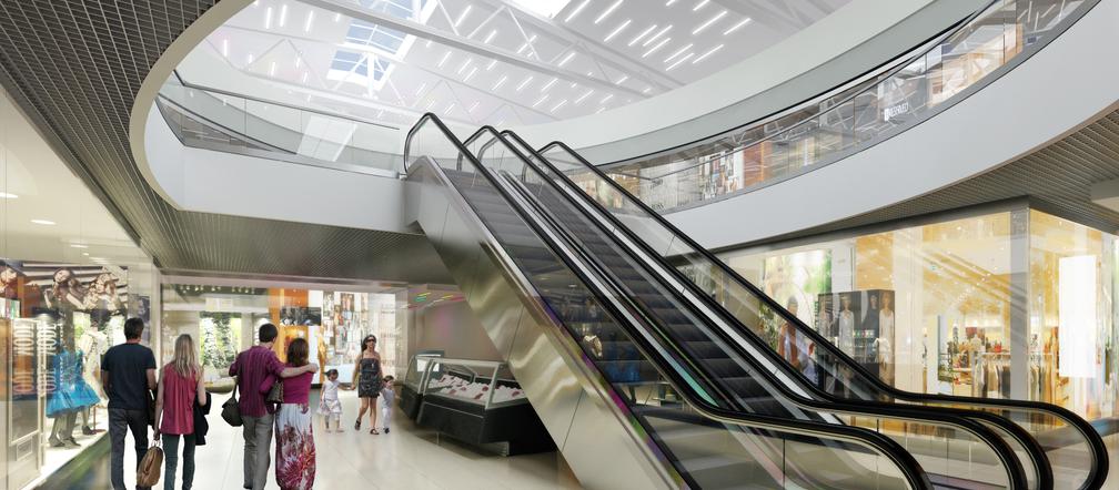 Wizualizacja zmodernizowanej galerii handlowej Panorama w Poznaniu