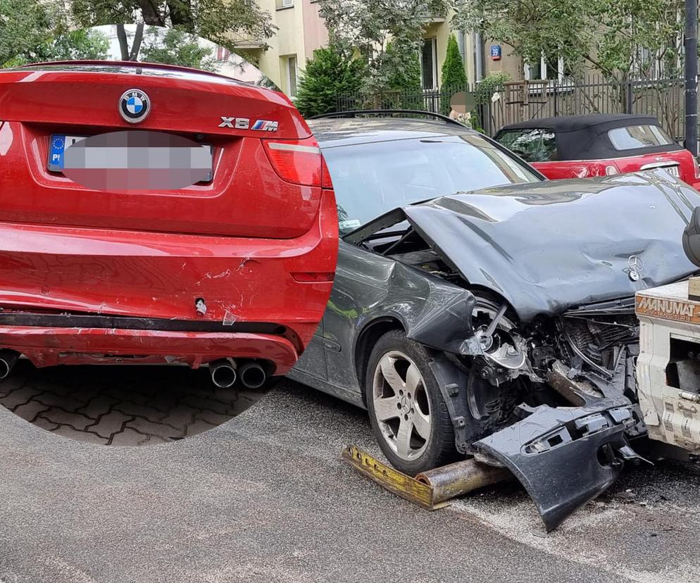 Warszawa, Praga-Południe. Mercedes huknął w BMW. Sprawca kolizji uciekł z miejsca zdarzenia
