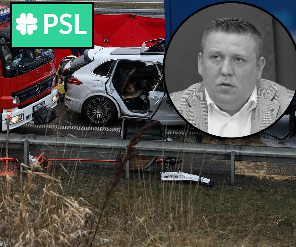 Tragiczny wypadek na S8. Nie żyje Tomasz Jakacki, prezes PSL z powiatu łomżyńskiego. Porsche zostało sprasowane 