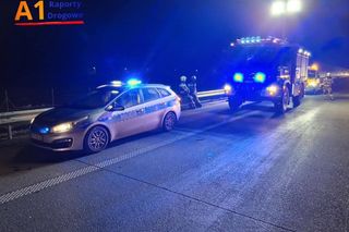 Autostrada A1 zablokowana w kierunku Katowic po wypadku w Kamieńsku