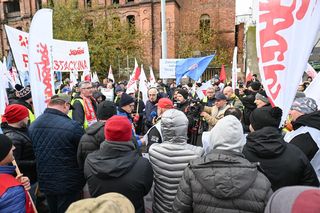 Protest związkowców w Szczecinie