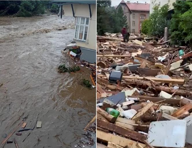 Rzeka w Głuchołazach porwała ścianę kaplicy bł. Luizy Merkert w Ośrodku "Skowronek"