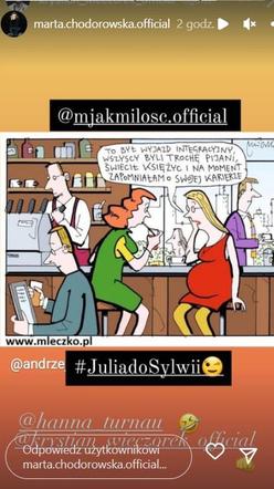M jak miłość. Rysunek na profilu Marty Chodorowskiej (Julia) na Instagramie