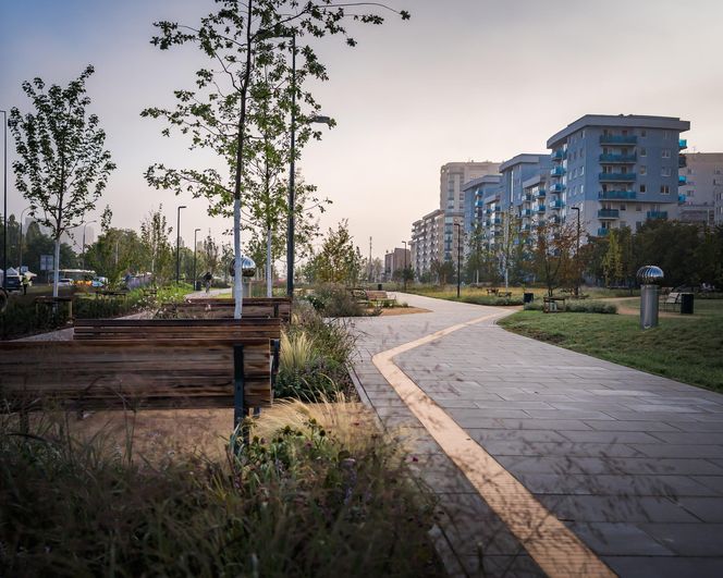 Park nad tunelem POW na Ursynowie - nowy odcinek otwarty na początku września 2025
