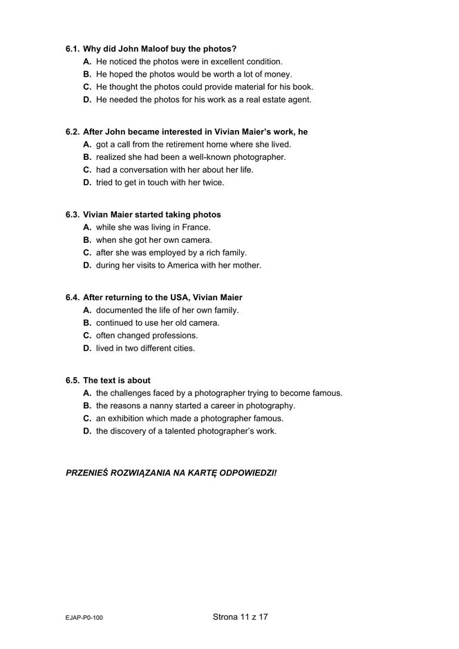 Matura 2025: angielski 7.05.2025. Arkusze CKE, poziom podstawowy [Formuła 2015]