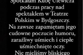Katarzyna Kołeczek pożegnała zmarłego Jakuba Ulewicza w dniu pogrzebu