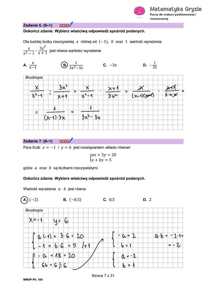 Matura próbna CKE matematyka 2024 - ODPOWIEDZI 