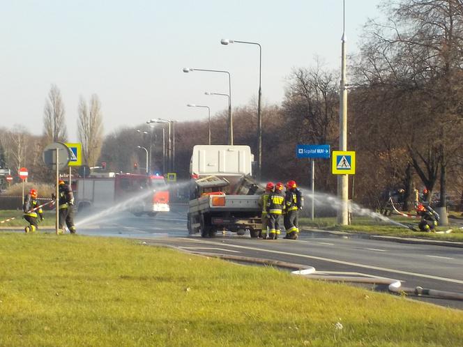 Zablokowana ul. Banacha. Rozszczelniły się butle z acetylenem!