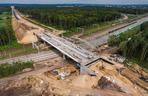 Plac budowy pierwszej części obwodnicy Zawiercia i Poręby w czerwcu 2024 r.