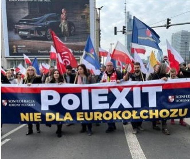 Skandaliczny banner na proteście