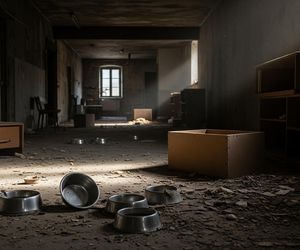 Zaniedbane koty w Żorach. Co odkryto w środku budynku?