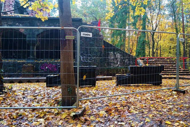 Porządkowanie terenu wokół wieży Quistorpa