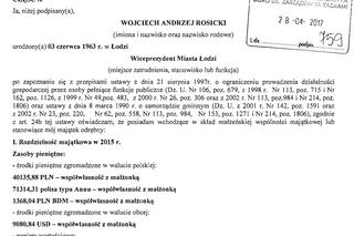 14 Oświadczenie majątkowe wiceprezydenta Wojciecha Rosickiego