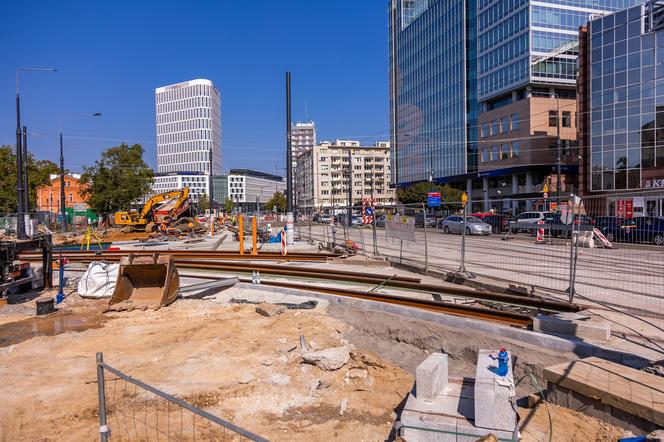 Budowa tramwaju na Rakowieckiej w Warszawie