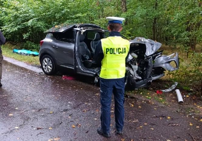 Samochód roztrzaskał się na drzewie na Kaszubach