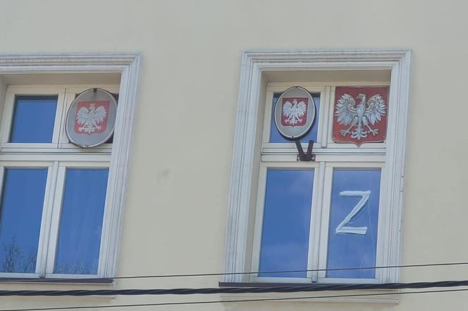 Flaga Rosji i Z w Chorzowie