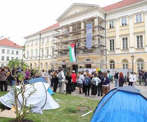 Protest studentów Uniwersytetu Warszawskiego w obronie Palestyny