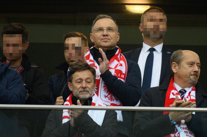 Prezydent Andrzej Duda na meczu Polska-Chorwacja