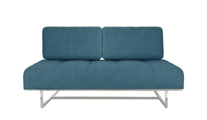 Pikowana sofa w kolorze niebieskim