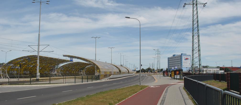 Nowy przystanek tramwajowy, który obsługuje leżącą tuż obok PGE Arena.