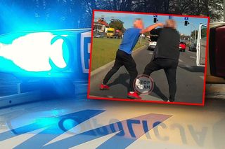 Rzucili się na siebie na środku drogi. Film trafił do sieci i rozbawił internautów, a policja nie miała litości