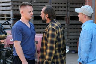 Barwy szczęścia odc. 3110. Łukasz (Michał Rolnicki), Borys (Jakub Wieczorek), syn Szymańskiego (Maciej Czerklański)