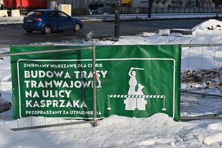 Kiedy koniec budowy trasy tramwajowej na ul. Kasprzaka? Inwestycje opóźnia zima!