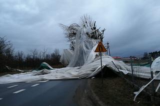 Wiatr zerwał halę sportową w Łajskach