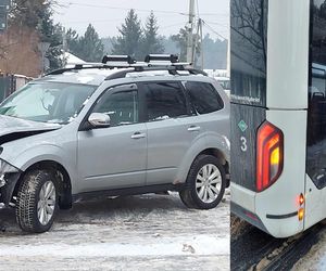 Starachowice. Na mini-rondzie Kopalniana-Leśna zderzenie autobusu i subaru