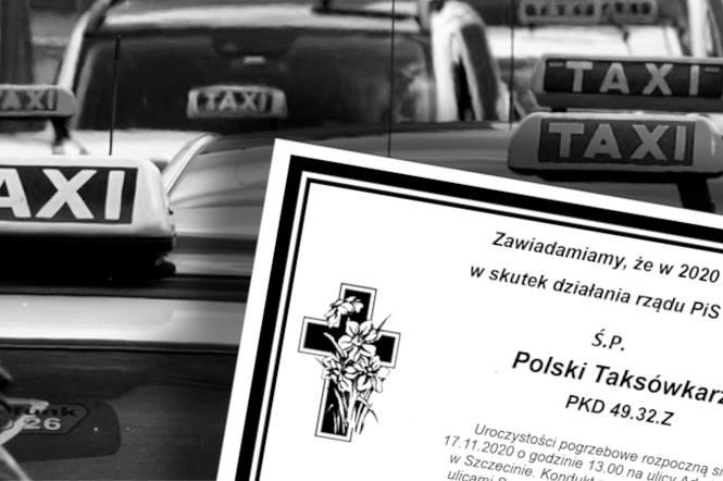 Protest taksówkarzy w Szczecinie