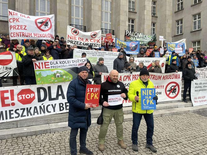 Protest przeciwko Kolei Dużych Prędkości w Katowicach 