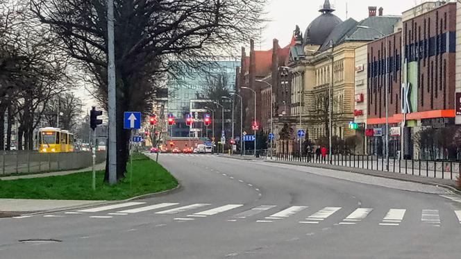 Puste ulice w Szczecinie