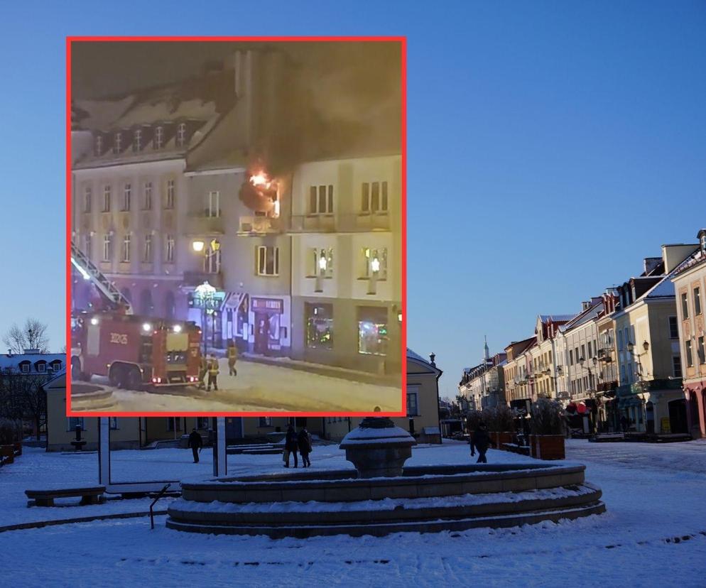 Wielki pożar w centrum Białegostoku. Ogień tuż nad popularną pizzerią [NAGRANIE]