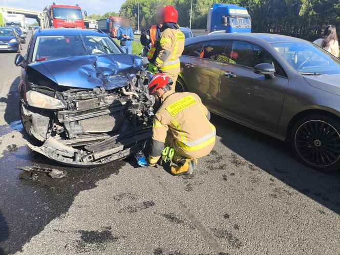 Wypadek na autostradzie A4 w Mysłowicach