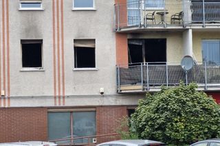 Budynek przy ul. Lubickiej po pożarze