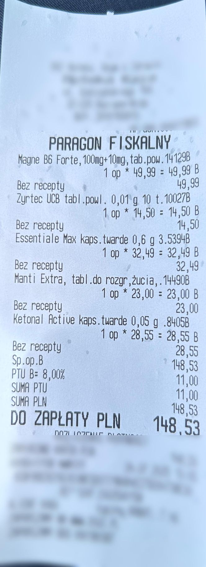 Paragony grozy z turystycznych aptek