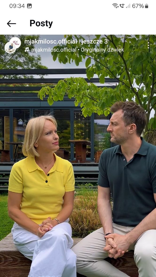 M jak miłość na planie. Dorota (Iwona Rejzner), Bartek (Arkadiusz Smoleński) 