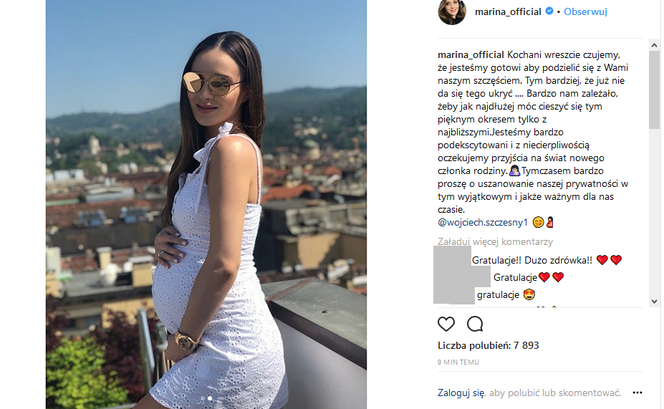 Marina Łuczenko-Szczęsna w ciąży