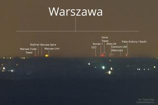 Wieżowce Warszawy widziane z Łysej Góry!