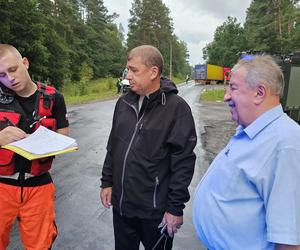 Wypadek w pobliżu Konotopu  - autobus z tirem 