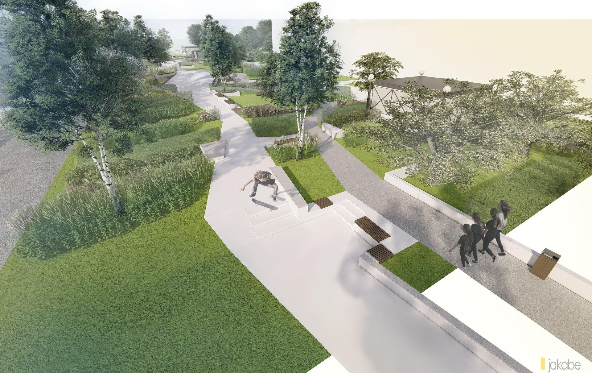 Nowy Skwer Sportów Miejskich w centrum Warszawy projektu JAKABE