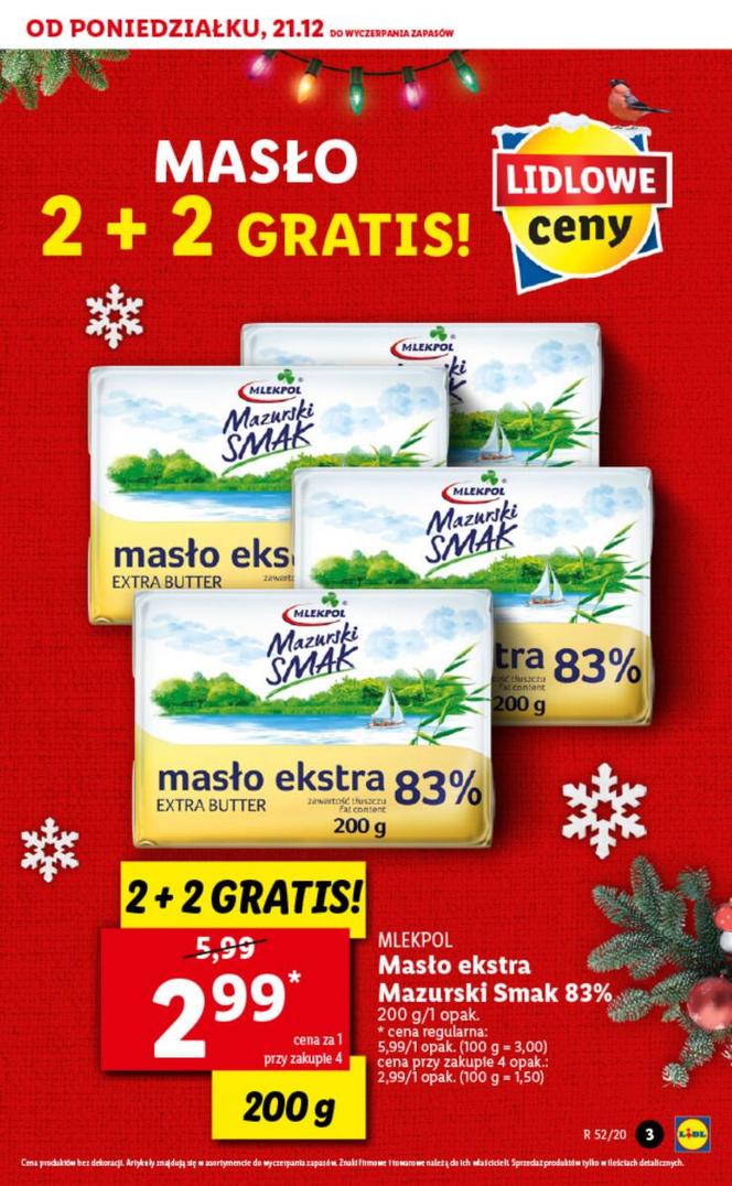 masło ekstra 83 proc. w cenie 2,99 zł/200 g 